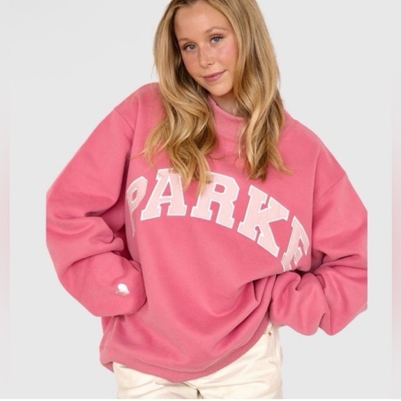 Parke Tops - Parke Pink aid Varsity Mockneck Sweatshirt Never Worn S/M